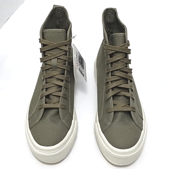 Superga 2708 Green Safari Platform Hi Top Tank Sneaker - Picture 6 of 14